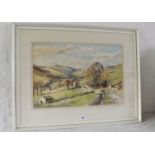 E Charles Simpson – Swaledale. 14” x 21”. Signed & artist label