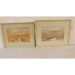 Bertram Morrish – 1925 Leather Tor & Watern Tor, Dartmoor. 7” x 11” A pair signed and inscribed
