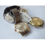 Three gents wrist watches (Hugentobler, Rotary and Rytima)