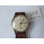 Gents Ancre wrist watch with seconds dial and leather strap