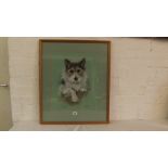 Marjorie Cox – A Pastel of a Terrier named Spot. Signed, dated and Inscribed. 18” x 15”