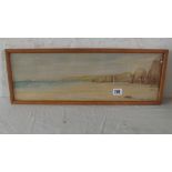 H H Bingley – Perranporth Cornwall, Coastal Scene. 6” x 19.5” Signed & Inscribed