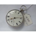 Gents silver pocket watch with seconds sweep