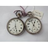 Two gents silver pocket watches (one by Dennison) both with seconds dial
