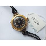 Ladies circular black face ROLLEX wrist watch