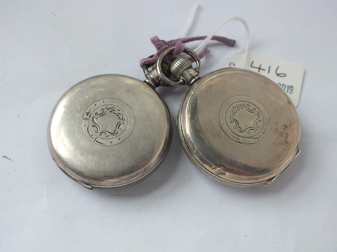 Two gents silver pocket watches (one by Dennison) both with seconds dial - Image 2 of 2
