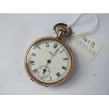 Gents rolled gold Waltham pocket watch with secondsdial