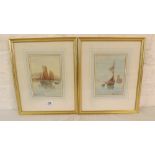 William Shepheard – Plymouth fishing trawlers, The Barbican Plymouth. 7” x 5.5”. Signed and