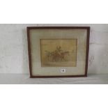 Henry Alken – Horses and Riders ‘No Thoroughfare’. 6.5” x 9”. Signed