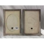 Good quality rectangular engine turned photo frames, 8” high Lon 1918 by WFW