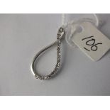 9ct white gold stone set pendant