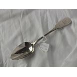 Large Georgian Irish fiddle pattern crested table spoon, 9.5” long Dublin by IS 75g.