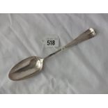 Antique shell back bottom struck table spoon, Lon 1757 by RS 48g.