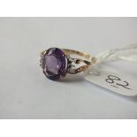 An attractive 9ct amethyst & diamond dress ring approx size P