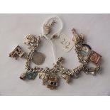 Vintage silver charm bracelet 43g