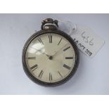 Silver pear cased pocket watch by Wilson of Belper