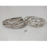 Six silver bangles 72g inc