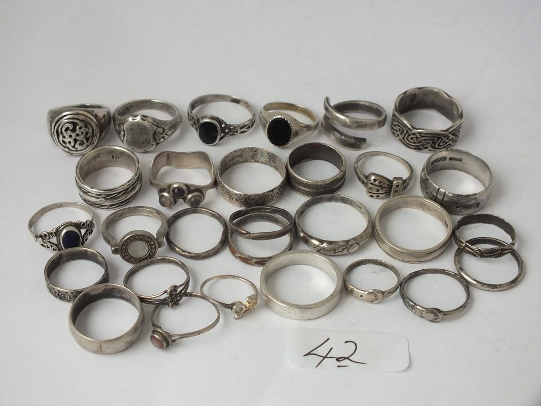 Bag of silver rings 102g