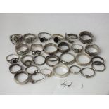 Bag of silver rings 102g