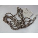 Long silver guard chain, 48” long