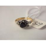 18ct gold diamond & garnet crossover ring approx size M 3.8g inc