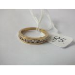 9ct half eternity ring approx size N 2.7g inc