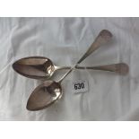 Georgian OE pattern table spoon, Lon 1810 by PB & WB, also another 120g.