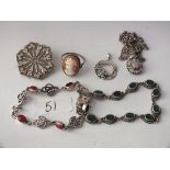 Bag of old silver jewellery 41g inc