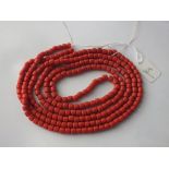 A coral bead necklace