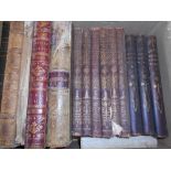 `ENGRAVED PRINTS a collection of mid 18th.C. books all with numerous engrvd. plates (17)