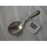 Caddy spoon with beaded handle, B’ham 1900 by WHH 14g.