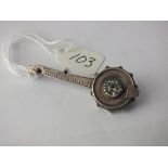 Antique stone set Banjo brooch with full Birm hallmarks