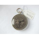 Gents Victorian silver pocket watch with silvered dial