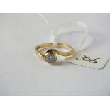 18ct gold diamond solitaire ring approx size M 3g inc