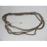 Two silver necklaces and a bracelet 87g