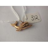 9ct Dolphin charm 1g