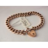 9ct rose gold curb bracelet 13.8g