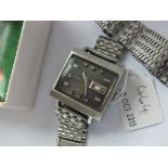 Gents Rado rectangular vintage wrist watch, with some papers and strap