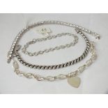 Four silver bracelets 40g