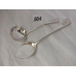 Heavy OE. pattern jam spoon, Lon 1930 by Goldsmiths Co also another 78g.