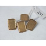 Pair 9ct oblong cufflinks 3.8g