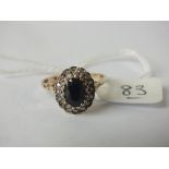 9ct sapphire & diamond dress ring