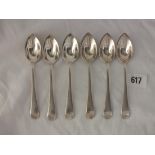 Set of six OE pattern great fruit spoons, Shef 1931 by W & H 160g.