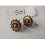 Pair Victorian gold earrings