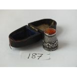 Cased silver thimble