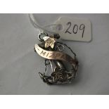 Antique decorative silver MIZPAH anchor brooch Chester 1917