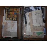 VARIOUS EPHEMERA 2 boxes of various ephemera incl. early 20th.C. magazines & newspapers, photos,