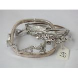 Five silver bangles 59g inc