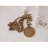 9ct St Christopher necklace 5.5g