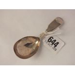 Victorian fiddle pattern caddy spoon, Lon 1844 by WE